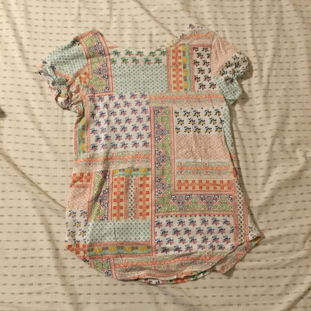 Anthro Patchwork Keyhole T - image 1